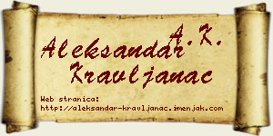 Aleksandar Kravljanac vizit kartica